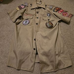 Vintage Boy Scouts of America Adult Uniform Shirt M And Pants 32 Inseam 31 Patch
